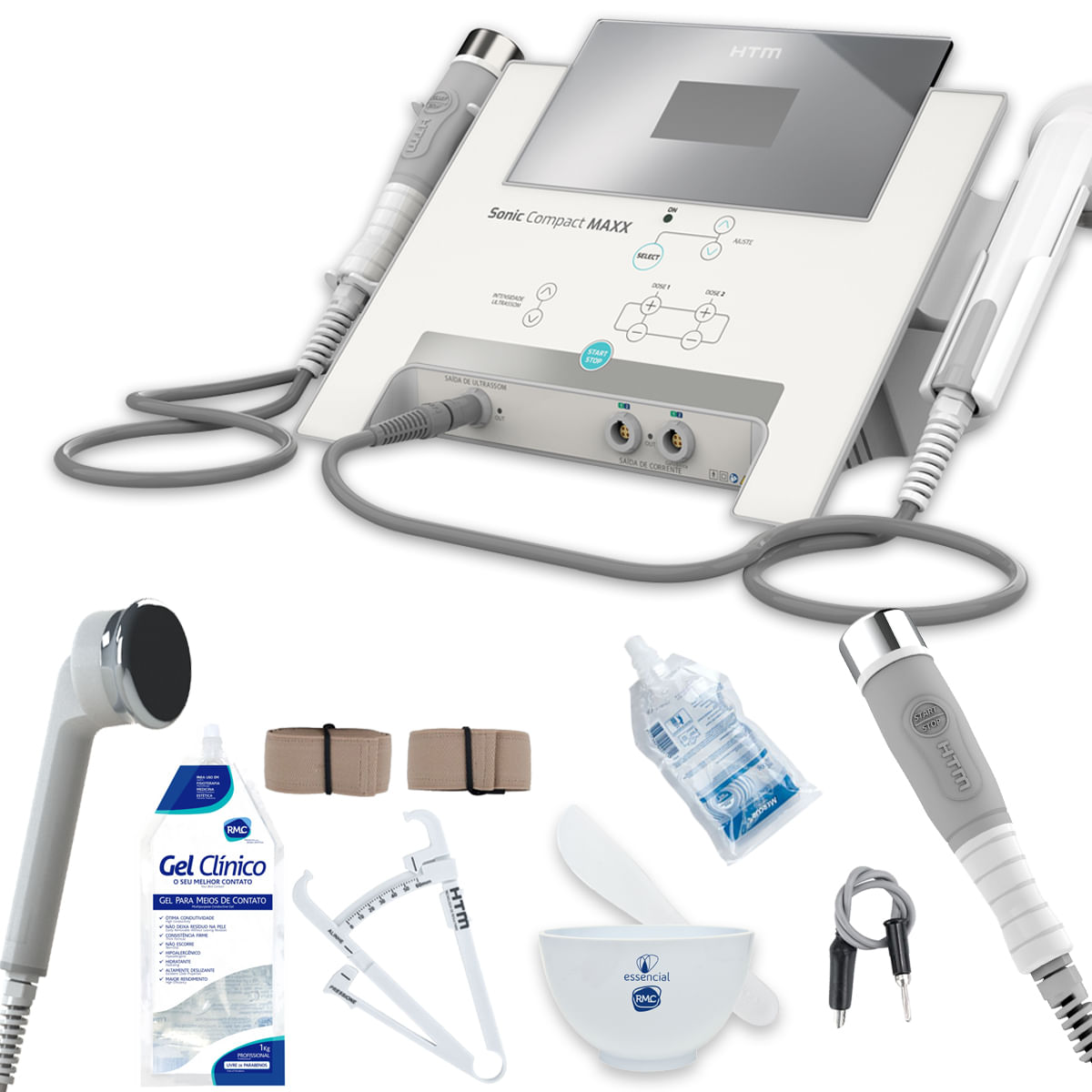 KIT Sonic Compact Maxx + Aplicador Ultrassom Facial 5Mhz - HTM